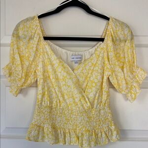 Lost + Wander Yellow Floral Women's Top
